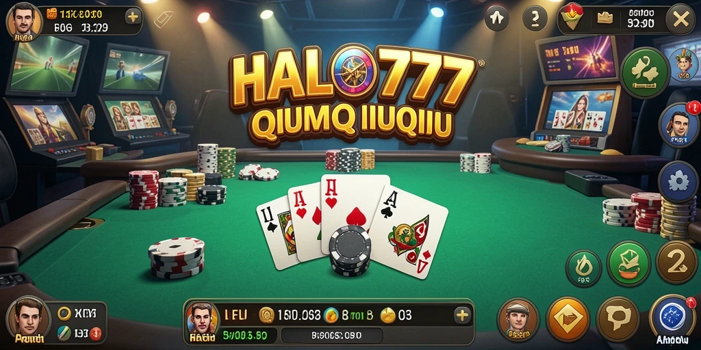 Screenshot gameplay HALO777 menampilkan aksi seru permainan QiuQiu.