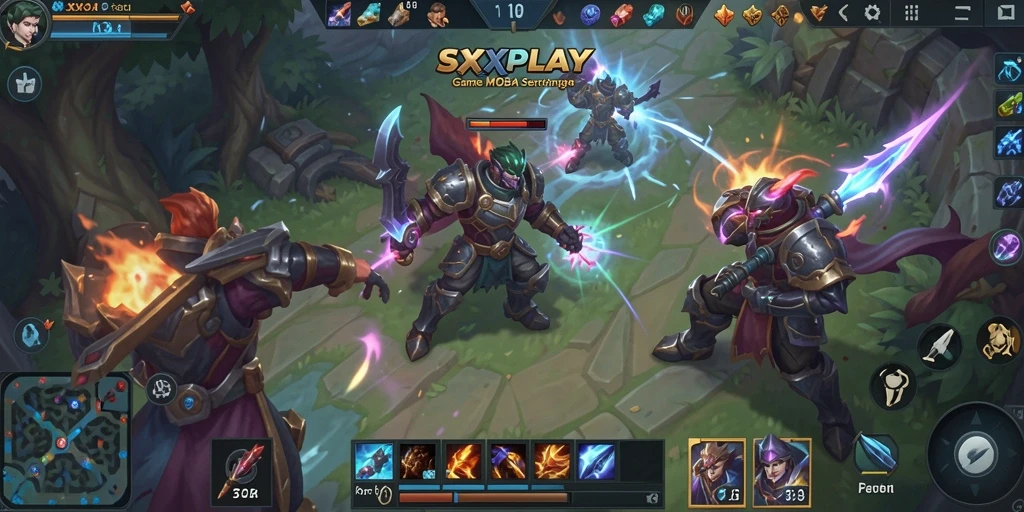 Tampilan permainan intens dan strategi dalam SXXPLAY.